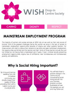 A brochure describing WISH's supportive employment program.