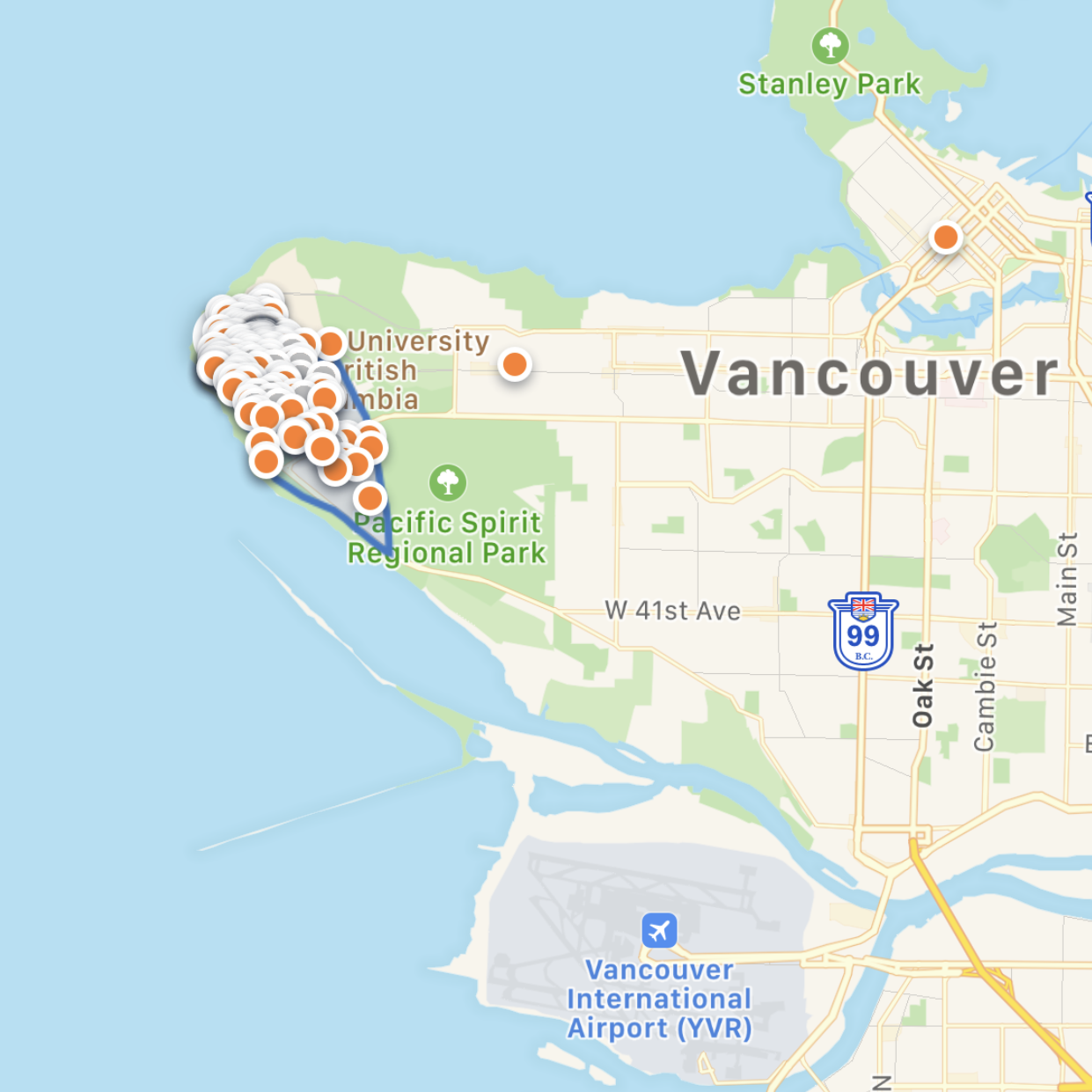 Locations of Dropbikes