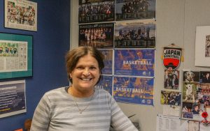 Deb Humond, UBC basketball women's coach in her office