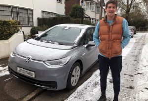 Sean Smith with his ID.3 electric car